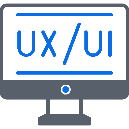 Illustration of UI/UX design with icons representing user interface and user experience, highlighting Kiwi Code's design services.